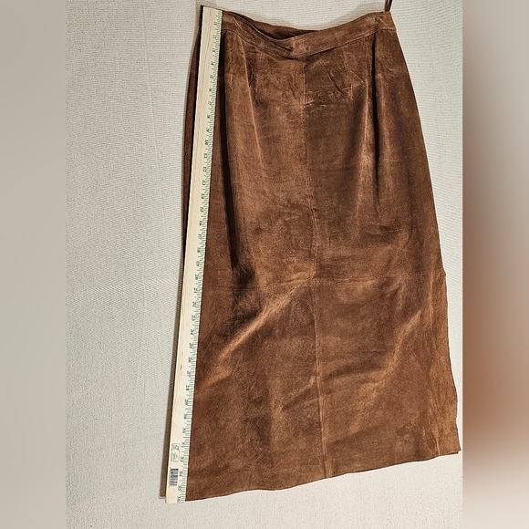 Charter Club Leather Skirt 14W Brown - Picture 2 of 5